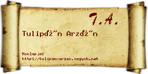 Tulipán Arzén névjegykártya